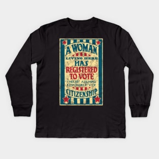 Women's Right to Vote Vintage 1920 Suffrage Kids Long Sleeve T-Shirt